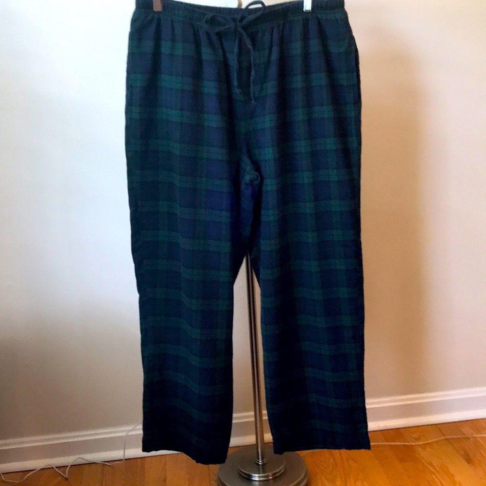 LL Bean Women’s XL Scotch Black Watch Plaid Flannel Pajama Bottoms